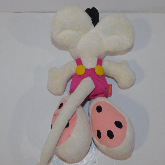 VTG 90s Diddl Mouse Thomas Goletz Depesche 10" Stuffed Plush Toy White Overalls - Picture 8 of 8